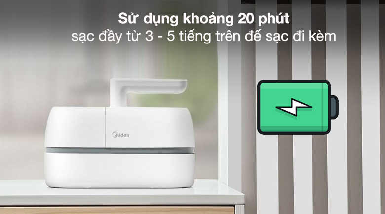 Midea MVC-BC5UV - Thân 1,6 kg và tay cầm xoay cần đúng tư thế