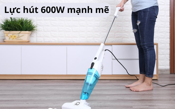 Midea MVC-SC861B công suất 600W đang hút sàn