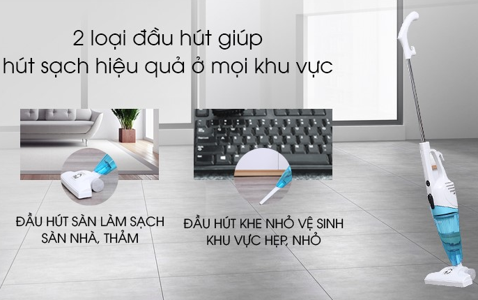 Hai đầu hút của Midea MVC-SC861B
