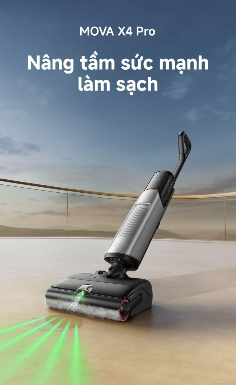 Thân và đầu lau của MOVA X4 Pro