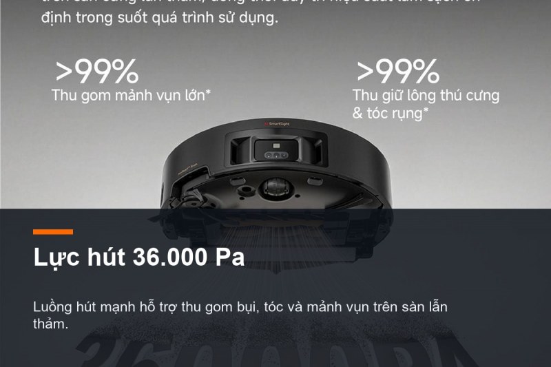 Con lăn HydroForce 2.0 trên MOVA Z70 Ultra Roller