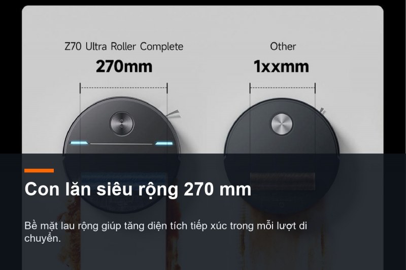MOVA Z70 Ultra Roller với lực hút 36.000Pa