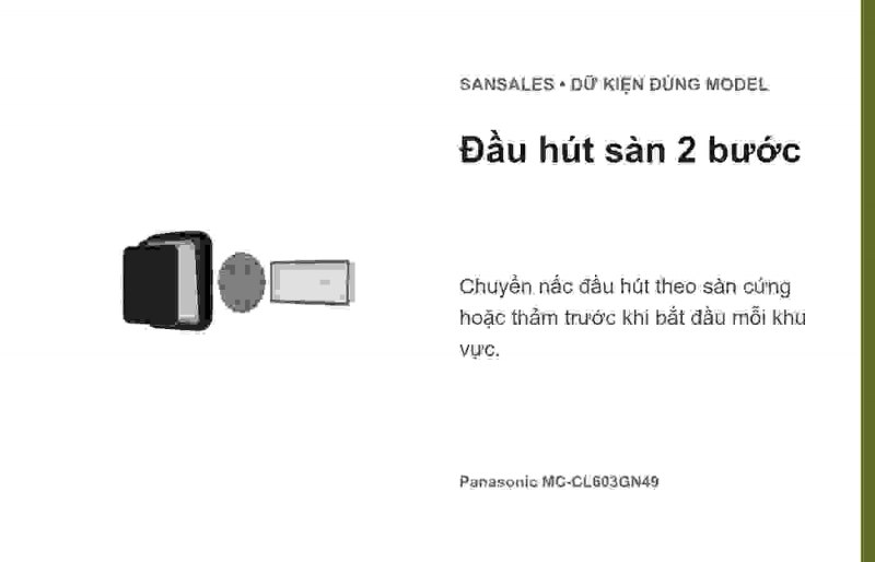 Đầu khe và chổi quét bụi Panasonic MC-CL603GN49