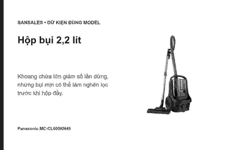 Chổi quét bụi linh hoạt Panasonic MC-CL605KN49