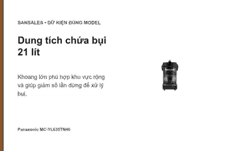 Máy hút bụi dạng thùng Panasonic MC-YL635TN46