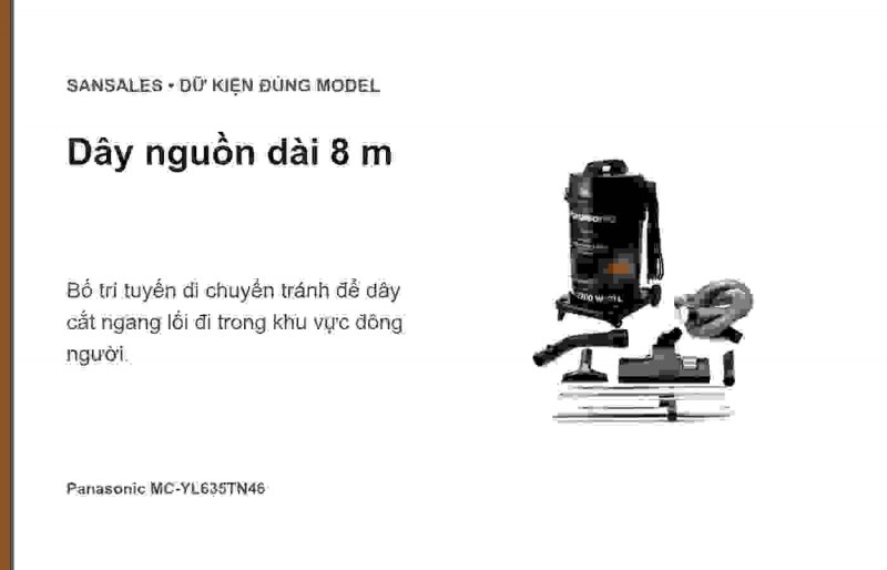 Đầu hút sàn hai bước Panasonic MC-YL635TN46