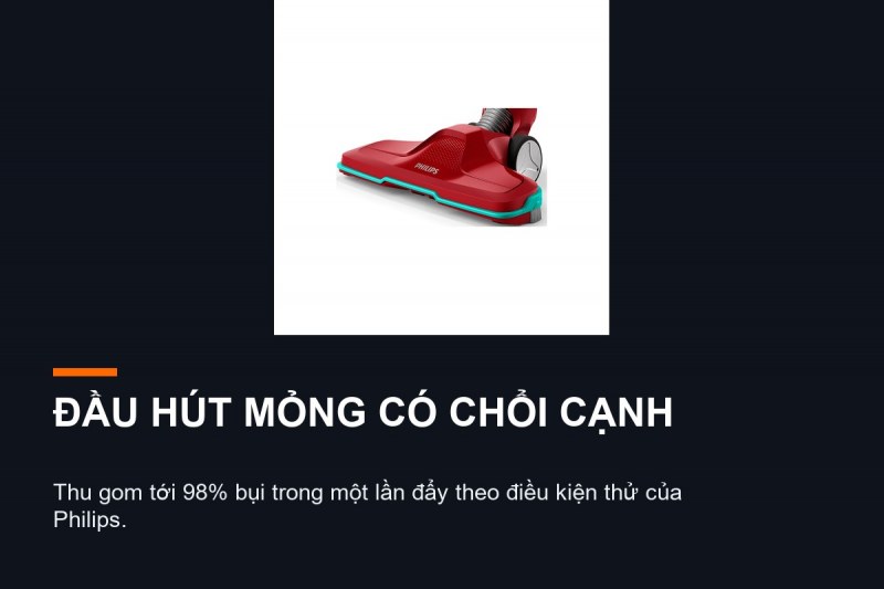 Đầu hút mỏng có chổi cạnh của Philips FC6721/01