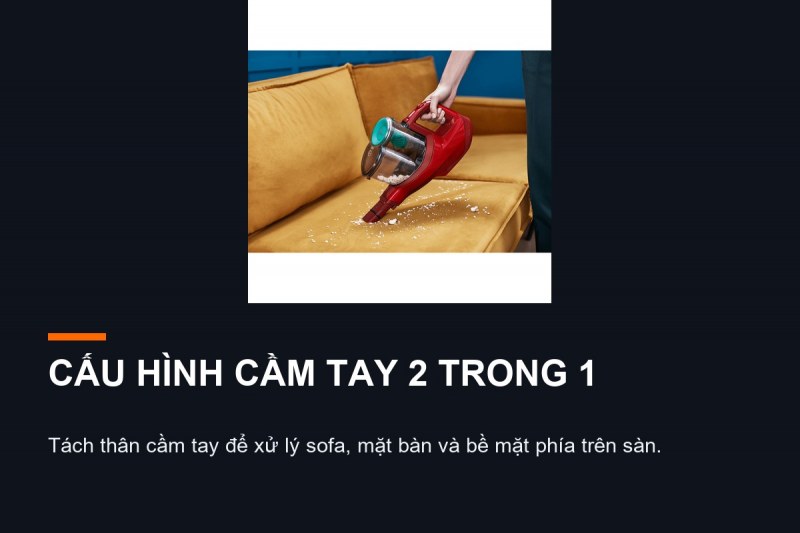 Philips FC6721/01 ở cấu hình cầm tay để hút sofa