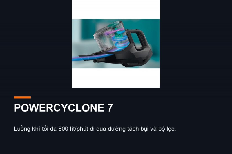 PowerCyclone 7 và lưu lượng khí 800 lít mỗi phút trên Philips FC6721/01