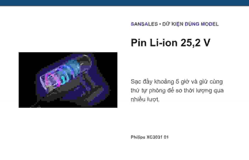 Hệ PowerCyclone 8 trên Philips XC3031/01