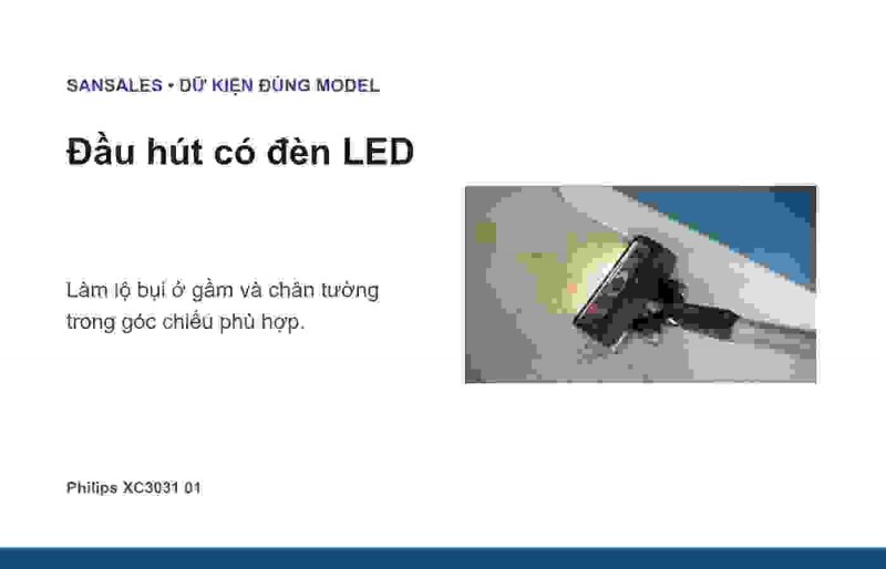 Đầu hút sàn cứng có đèn LED của XC3031/01