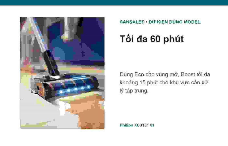 Đầu hút khô và mô-đun lau của Philips XC3131/01