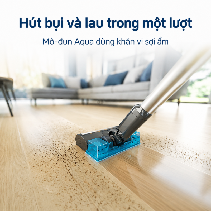 Philips XC3131/61 hút bụi và lau sàn bằng mô-đun Aqua dùng khăn vi sợi ẩm