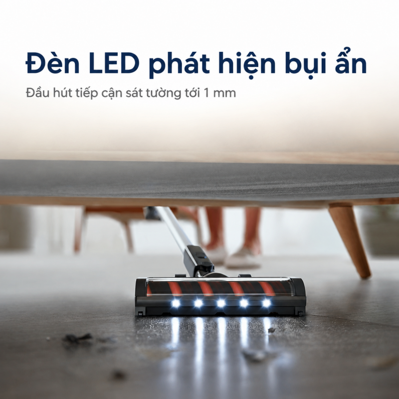Đầu hút LED Philips XC3131/61 tiếp cận sát tường tới 1 mm