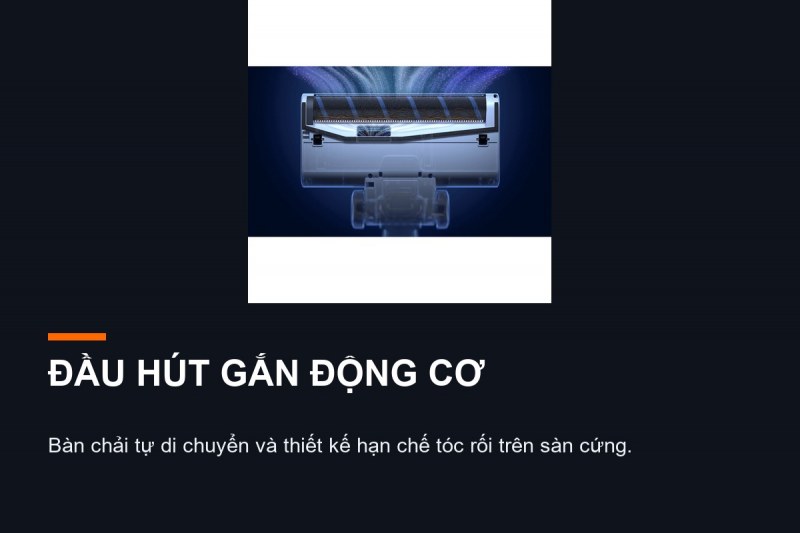 Đầu hút gắn động cơ và bàn chải hạn chế tóc rối của Philips XC4201/01