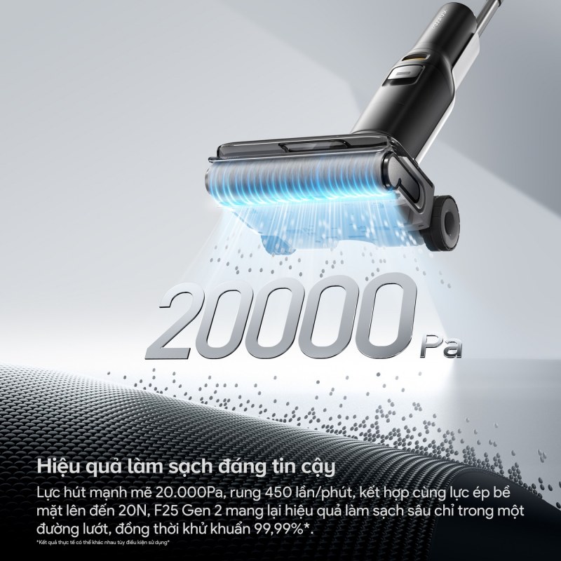 Roborock F25 Gen 2 - DirTect quyết định khi nào máy cần làm mạnh hơn