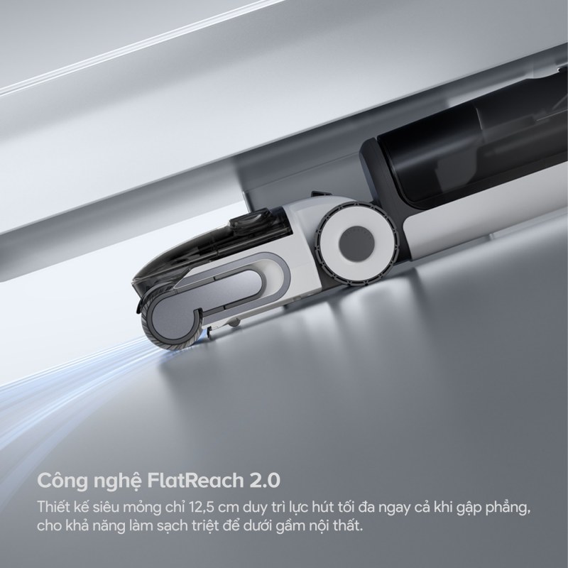 Roborock F25 Gen 2 - FlatReach 12,5 cm mở lối dưới gầm theo điều kiện đo được