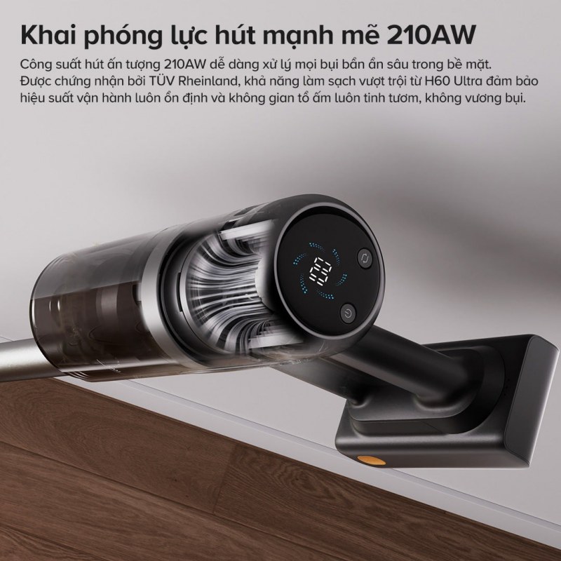 Roborock H60 Ultra - 210 AW và 90 phút là hai đầu của dải vận hành