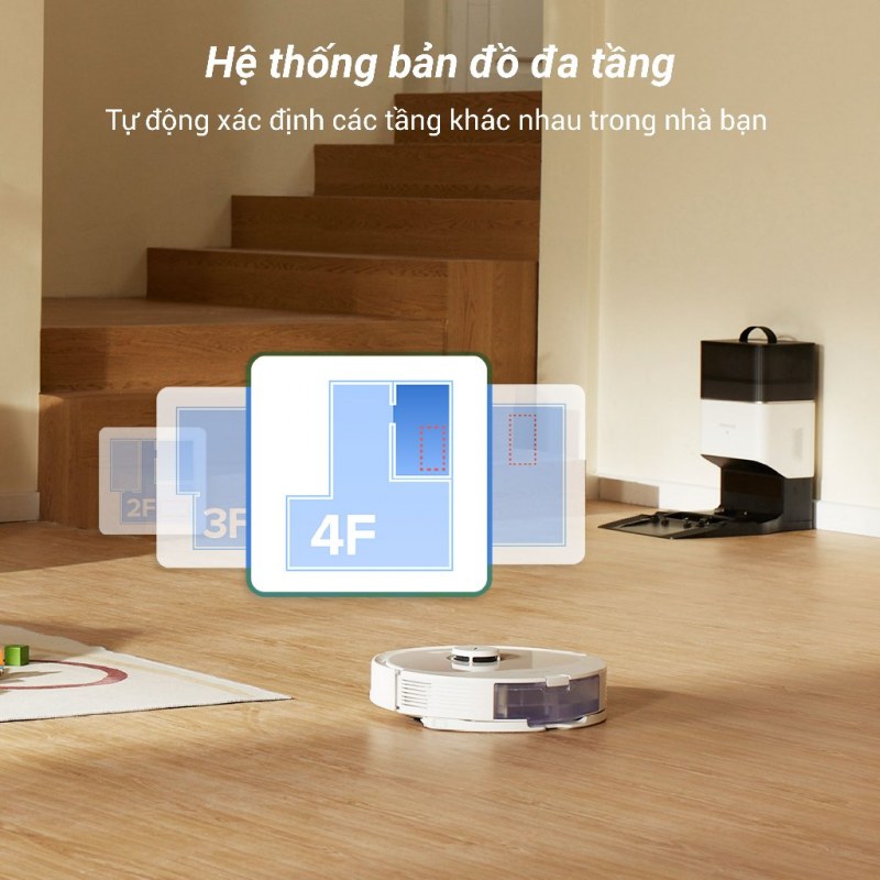 Roborock Q8 Max lưu bản đồ nhiều tầng