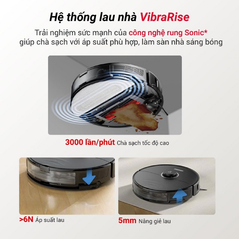 Hai chổi cao su DuoRoller ở mặt dưới Roborock S8