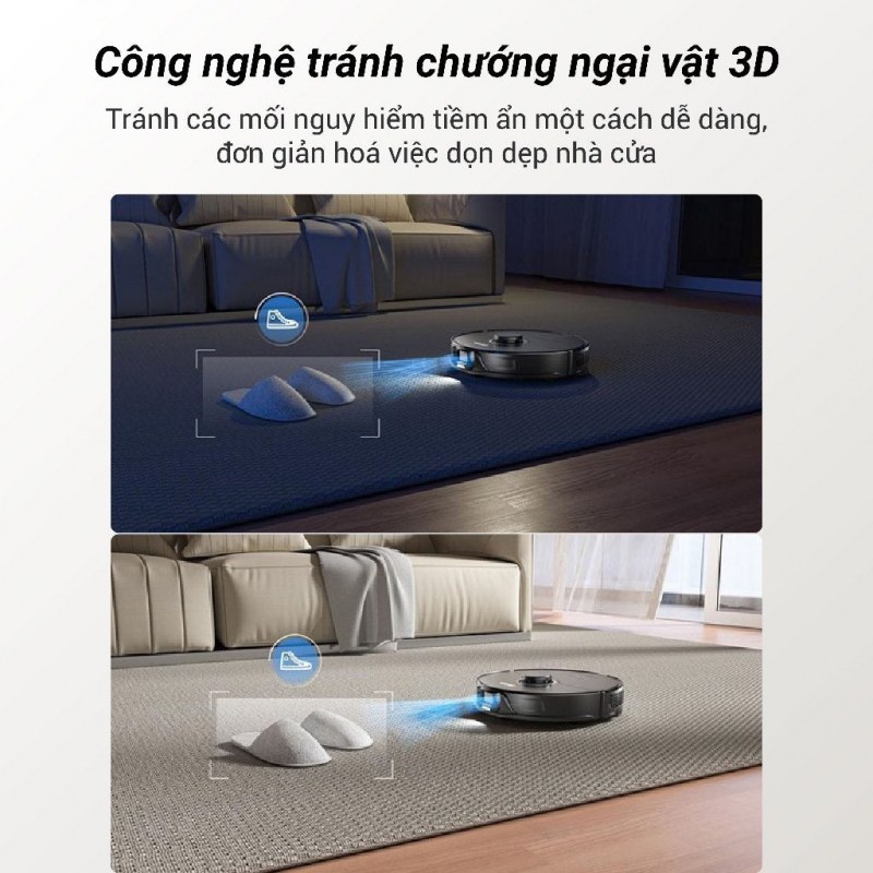 Reactive 3D giúp Roborock S8 tránh chướng ngại