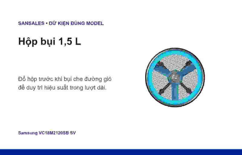 Turbine chống xoắn tóc trên Samsung VC18M2120SB/SV