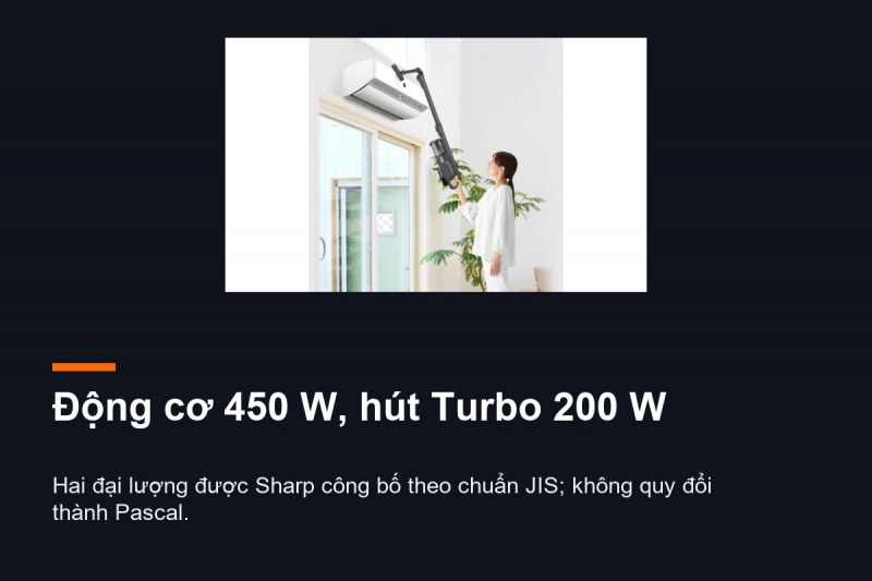 Sharp EC-SR10-B - 450 W, hút 160 W và Turbo 200 W không phải Pascal