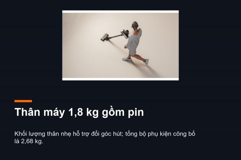 Sharp EC-SV28V-B - Thân máy 1,8 kg cần được hiểu theo tư thế sử dụng