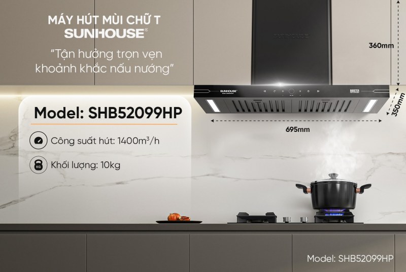 Kiểu dáng máy hút mùi Sunhouse SHB52099HP