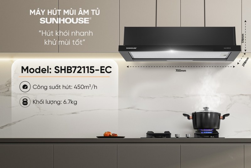 Thông tin tính năng máy hút mùi Sunhouse SHB72115-EC 1