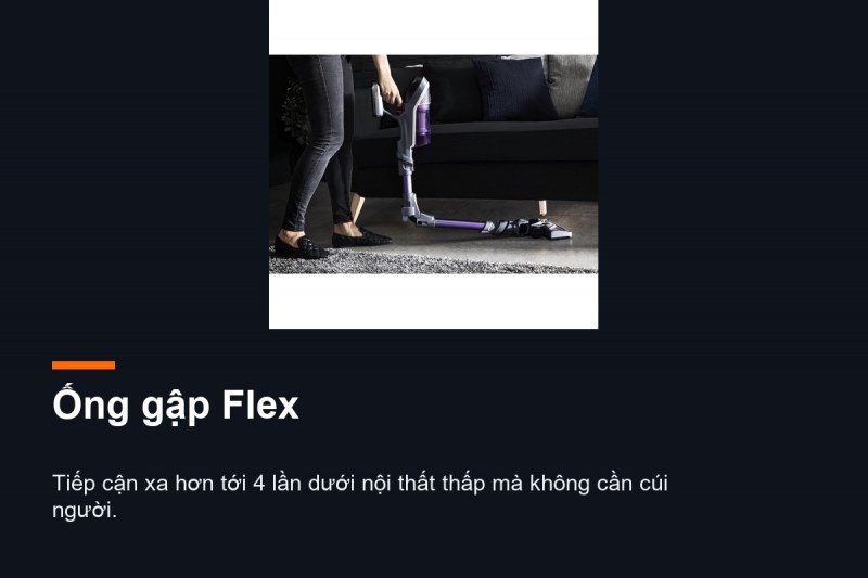 Ống gập Flex của Tefal TY9639WO tiếp cận dưới nội thất thấp