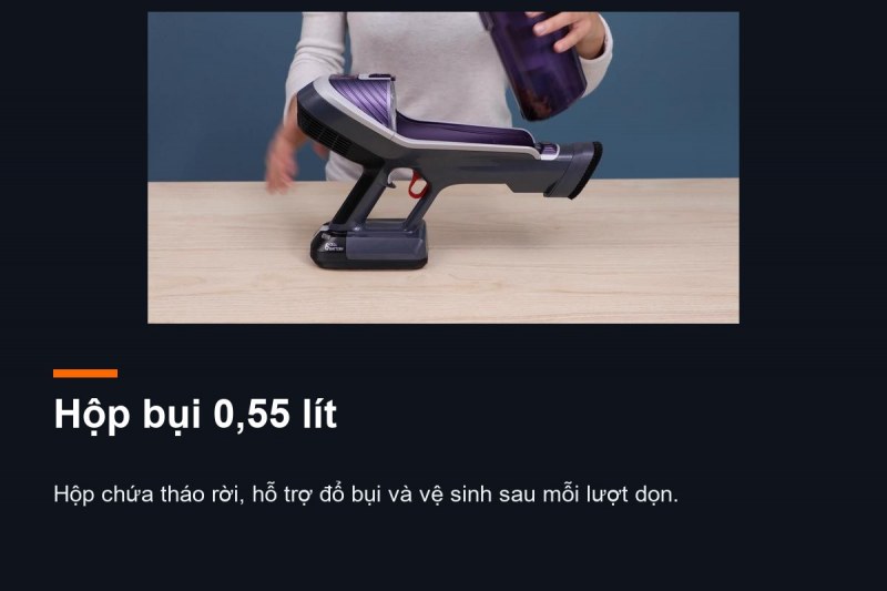 Hộp bụi 0,55 lít tháo rời của Tefal TY9639WO