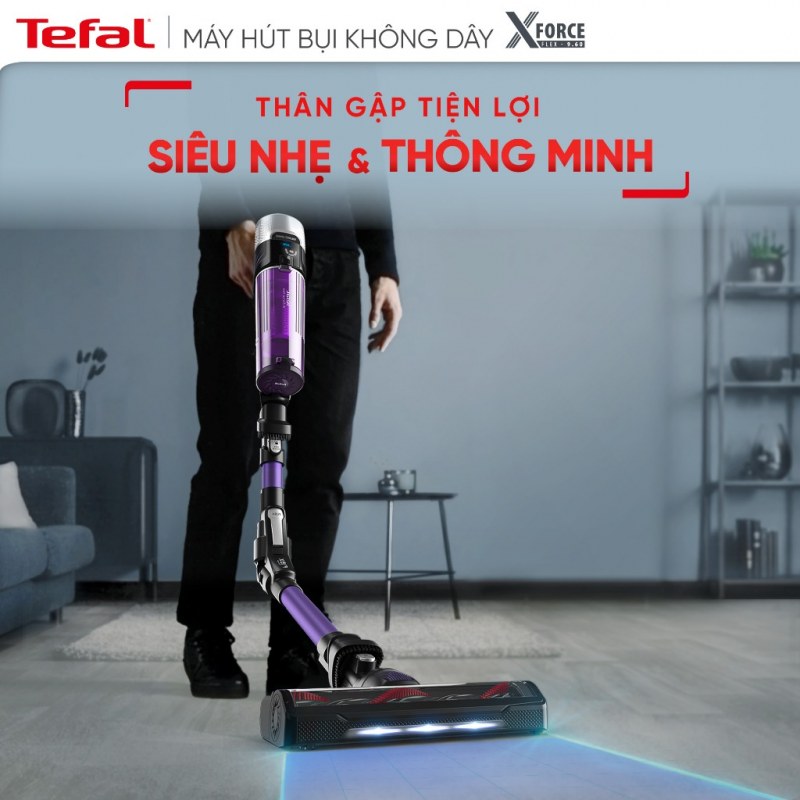 Tefal TY2039WO dùng ống Flex để dọn dưới nội thất