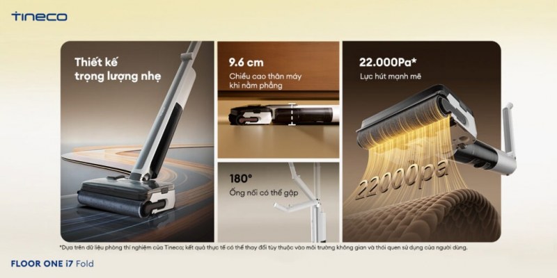 Thân i7 Fold thấp9,6cm khi nằm phẳng