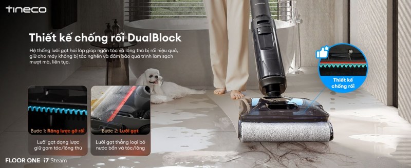 Hai thành phần gạt của DualBlock trên Tineco FLOOR ONE i7 Steam