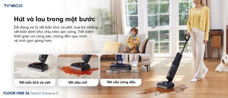 Các tình huống hút lau sàn được hãng minh họa cho Extreme II