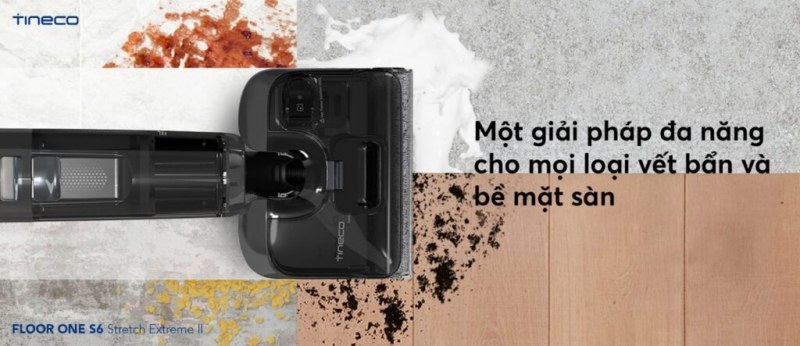 Minh họa nhiều dạng vết bẩn cạnh đầu lau Tineco Extreme II