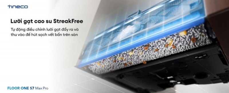Lưỡi gạt cao su StreakFree tự điều chỉnh đưa ra và thu vào