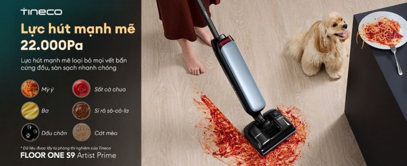 Lực hút tối đa 22.000 Pa của S9 Artist Prime theo công bố