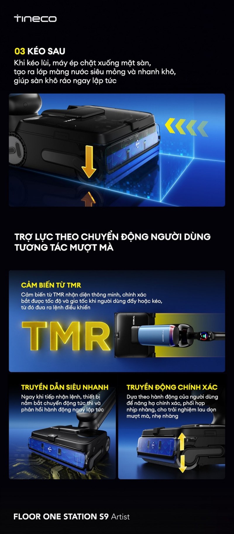 Cảm biến TMR và hướng kéo lùi trên Station S9 Artist