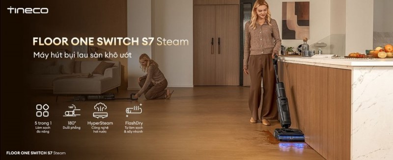 Tineco Switch S7 Steam và cấu hình hút lau được công bố