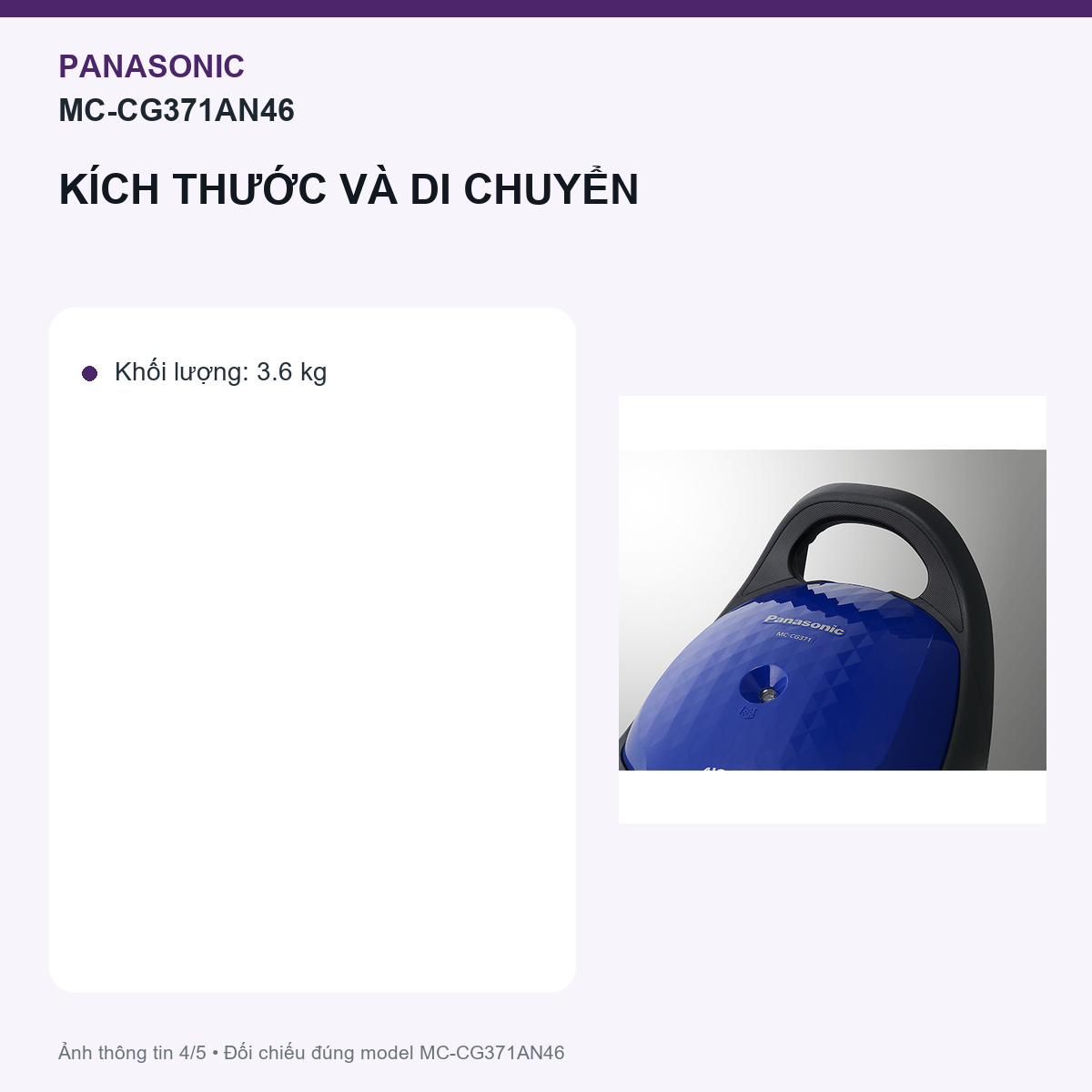 Panasonic MC-CG371AN46 - Đầu hút sàn phải được thử trên cả sàn cứng lẫn thảm