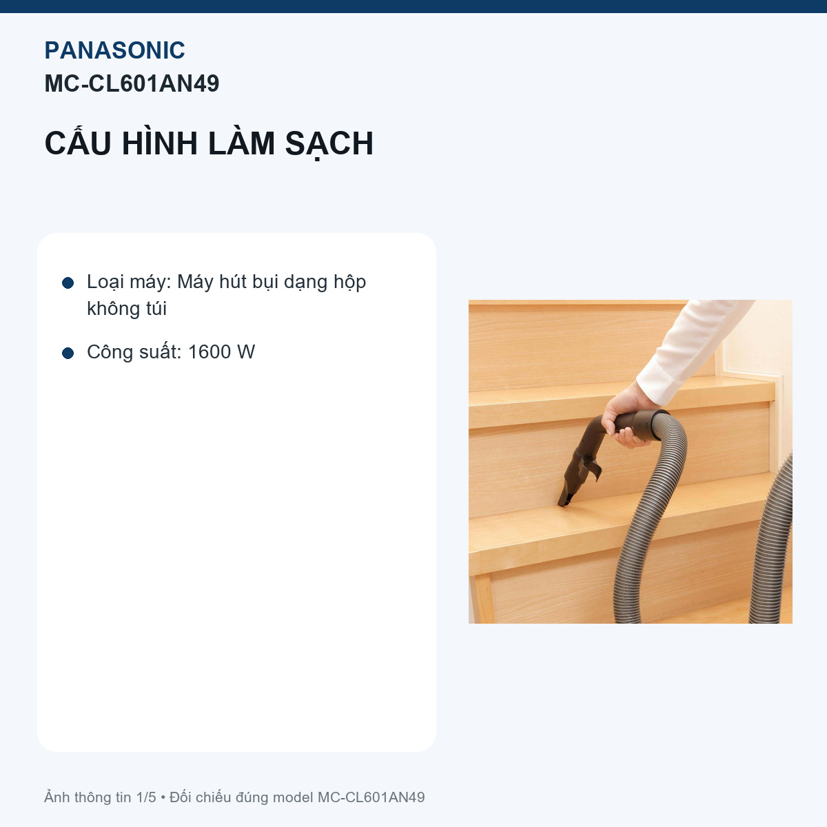 Panasonic MC-CL601AN49 - Một vòng dọn nhiều phòng cần được tính từ ổ cắm