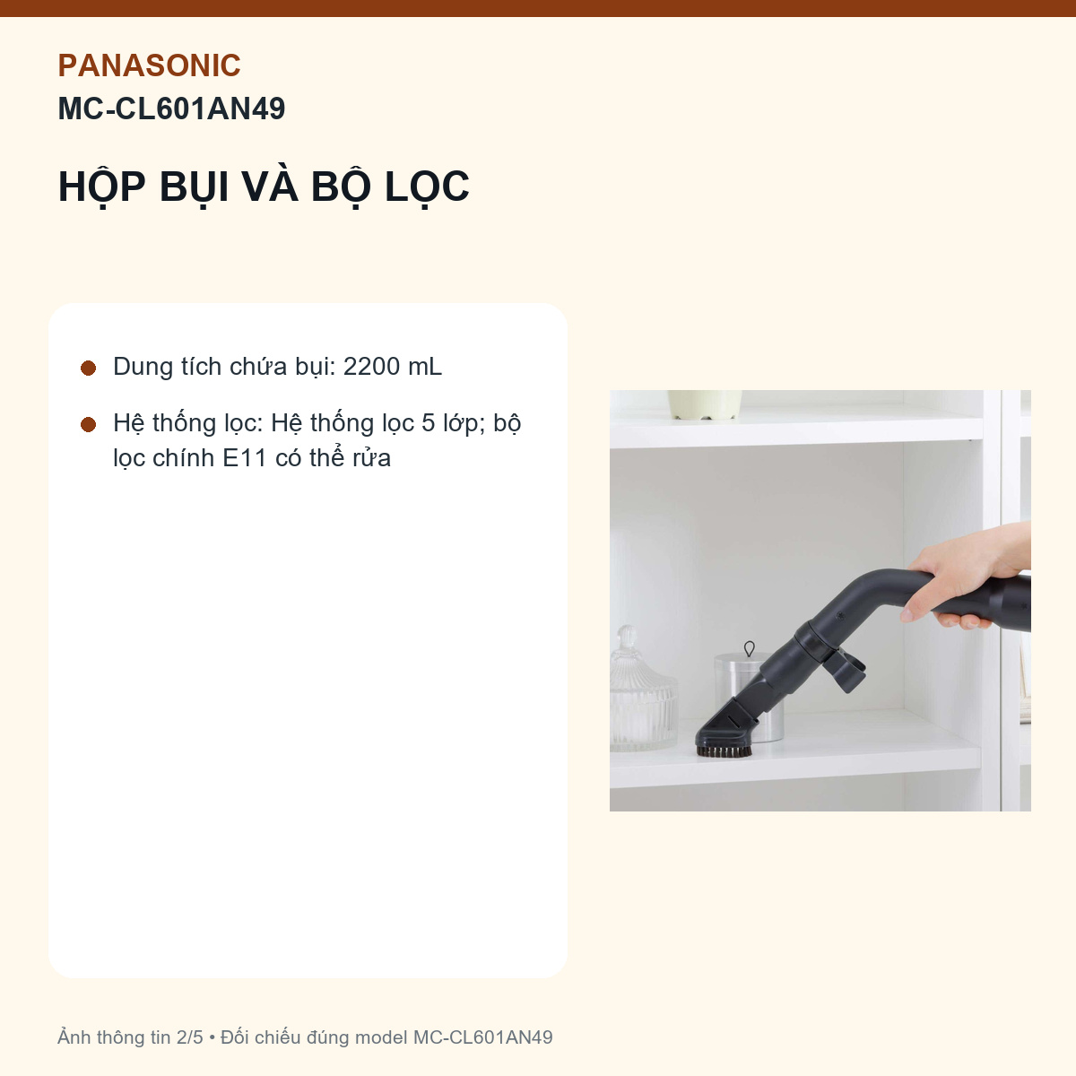 Panasonic MC-CL601AN49 - Hộp bụi 2,2 lít giải quyết tần suất, không xóa khâu vệ sinh