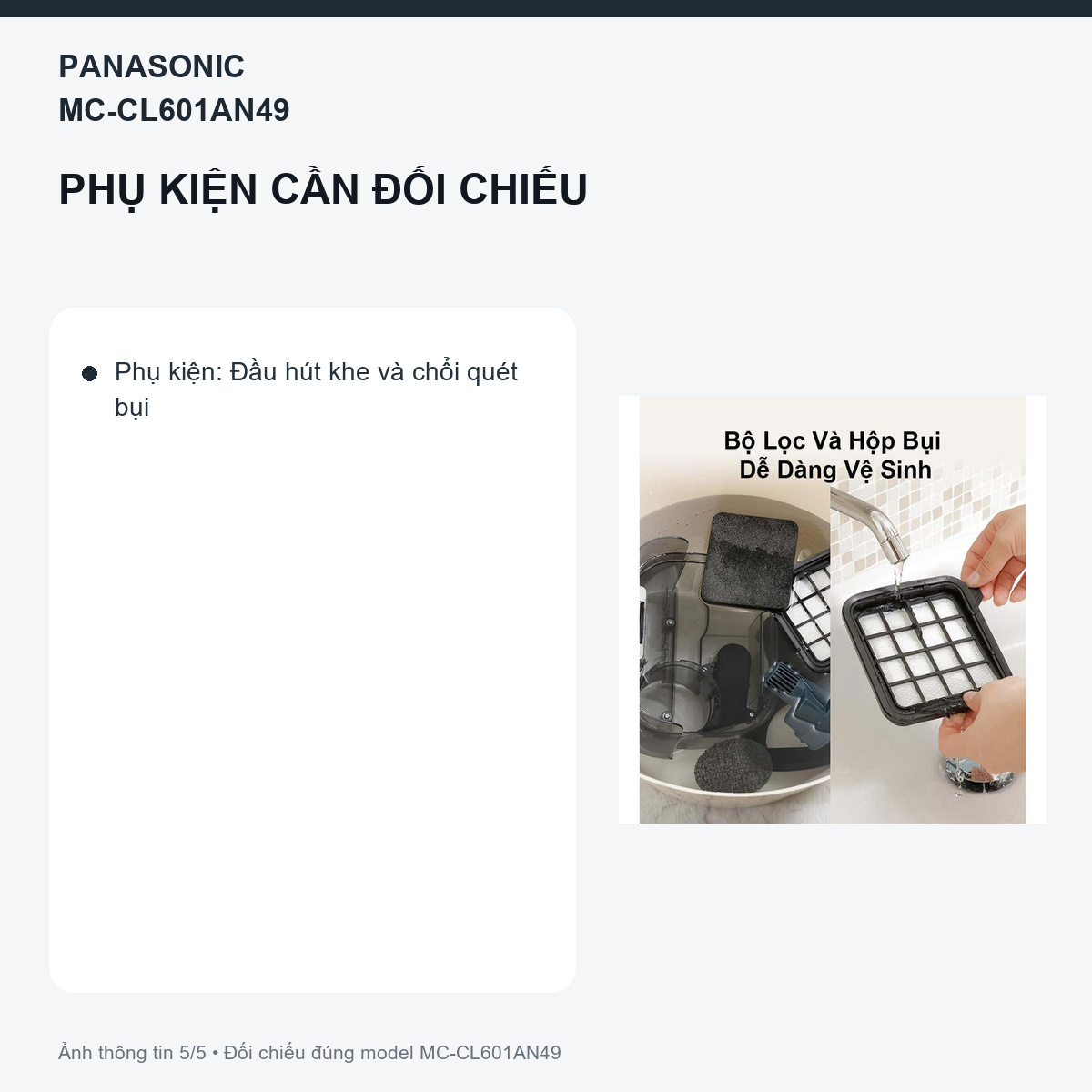 Panasonic MC-CL601AN49 - Quy trình nhận máy giúp phân biệt đúng biến thể