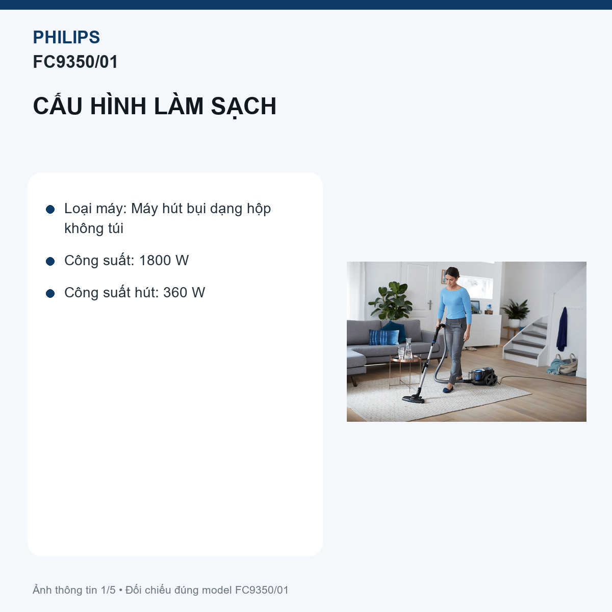 Philips FC9350/01 - Đầu MultiClean là điểm bắt đầu của đường bụi