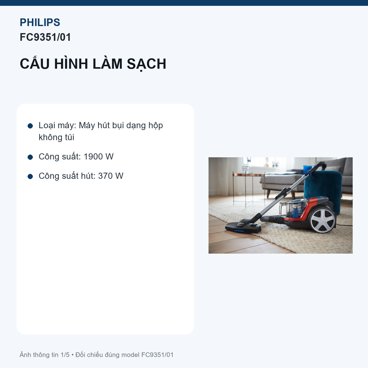 Philips FC9351/01 - Lập bảng chênh trước khi nhìn giá bán