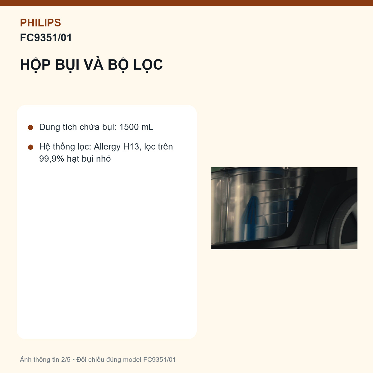 Philips FC9351/01 - 370 AW chỉ được giữ khi hộp và lọc thông