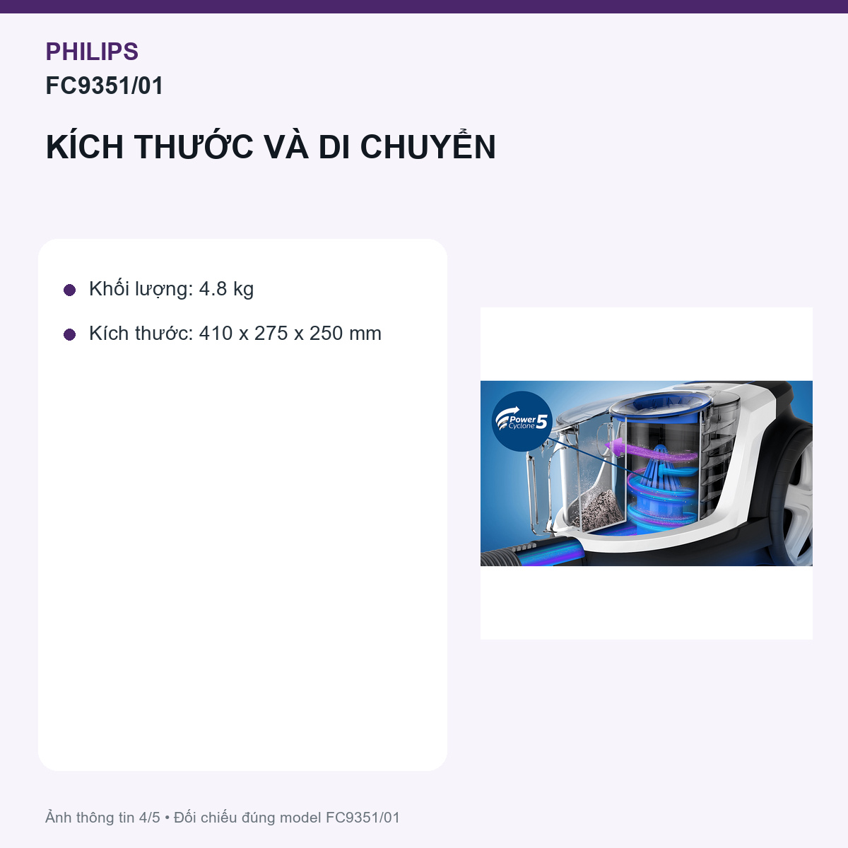 Philips FC9351/01 - MultiClean, bàn chải tích hợp và đầu khe có ba nhiệm vụ