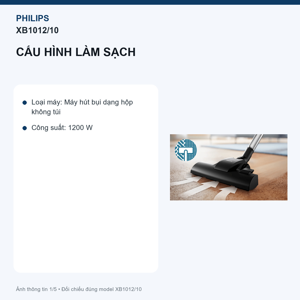 Philips XB1012/10 - 3,6 kg có lợi khi máy phải rời khỏi một tầng